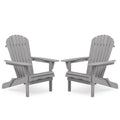 Lounge Patio Chair For Garden Outdoor Wooden Folding Adirondack Chair (Set of 2) Solid Cedar Wood Lounge Patio Chair For Garden