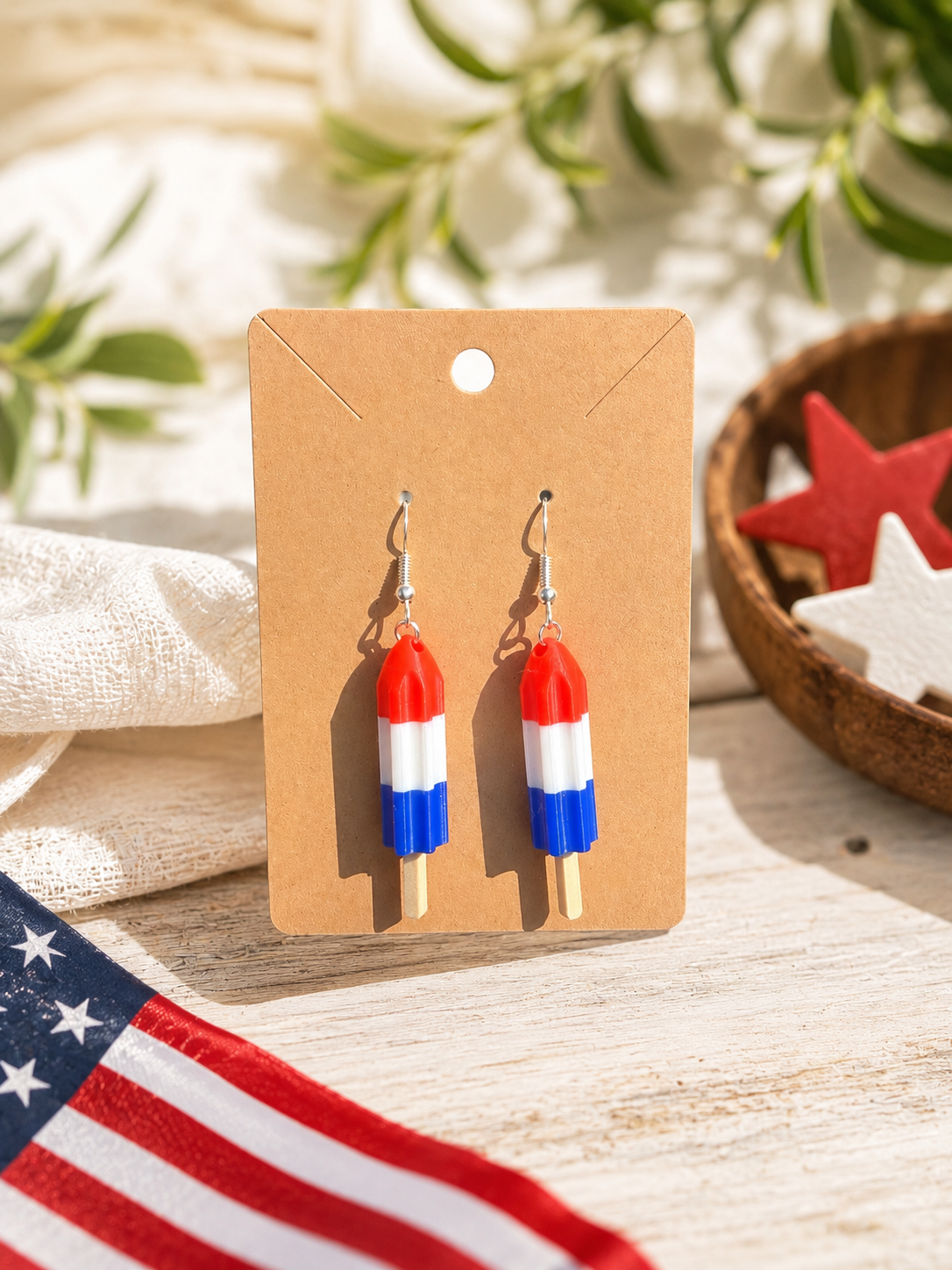 Bomb Pop Popsicle Dangle Earrings