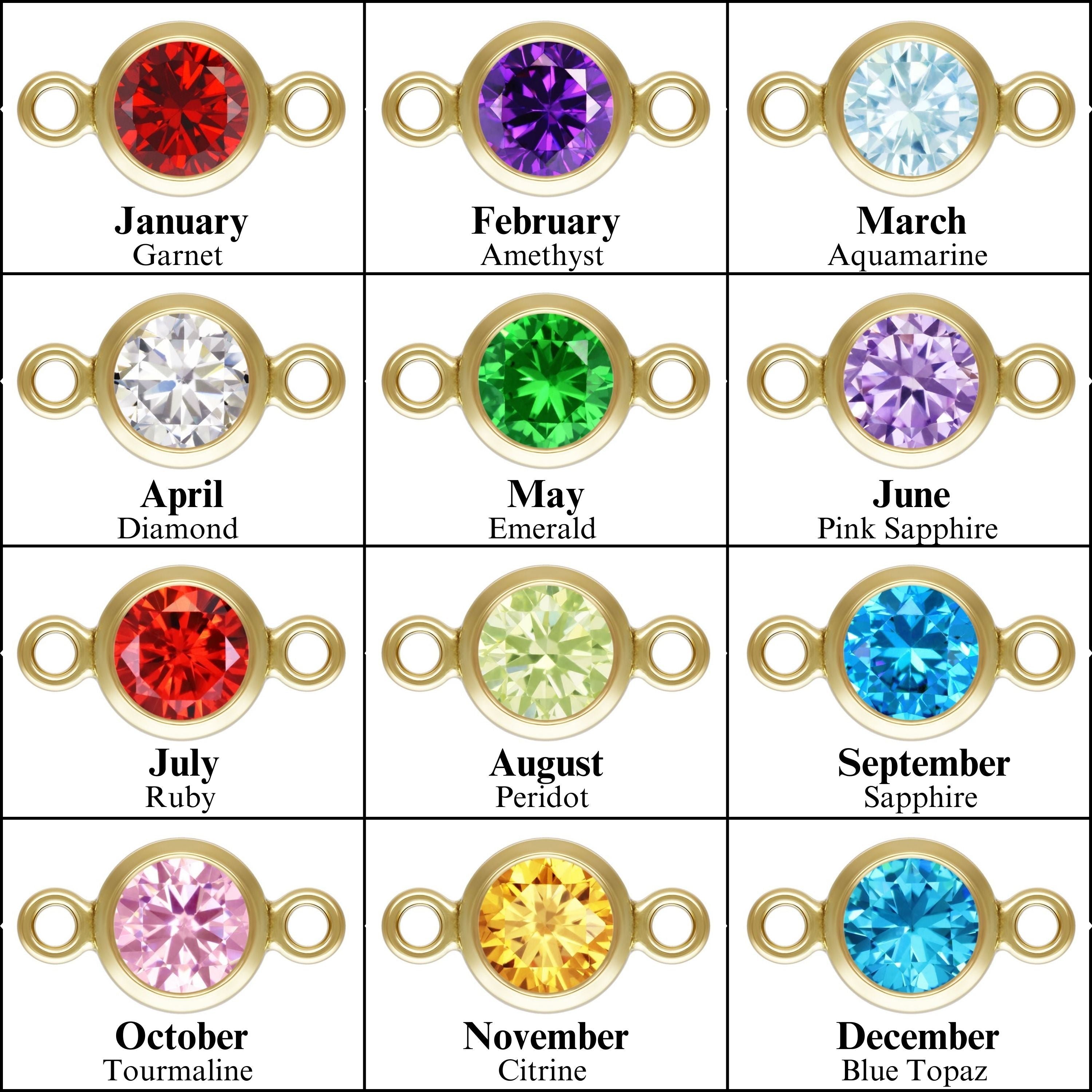 Birthstone Connectors, Gold Filled 14k, 4mm, For Permanent Jewelry