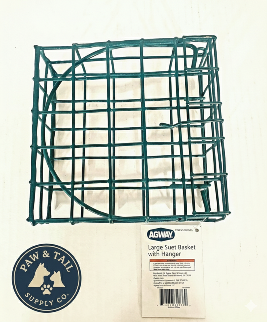 Heath Outdoor Fancy Blend Bird Suet Cake 9.27oz & Large Suet Basket Combo