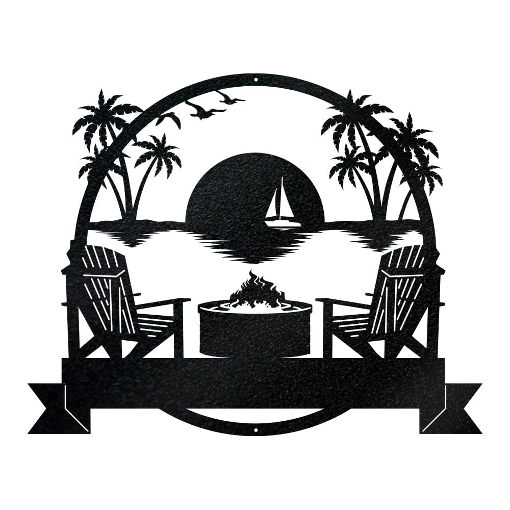 Beach Fire Pit Monogram