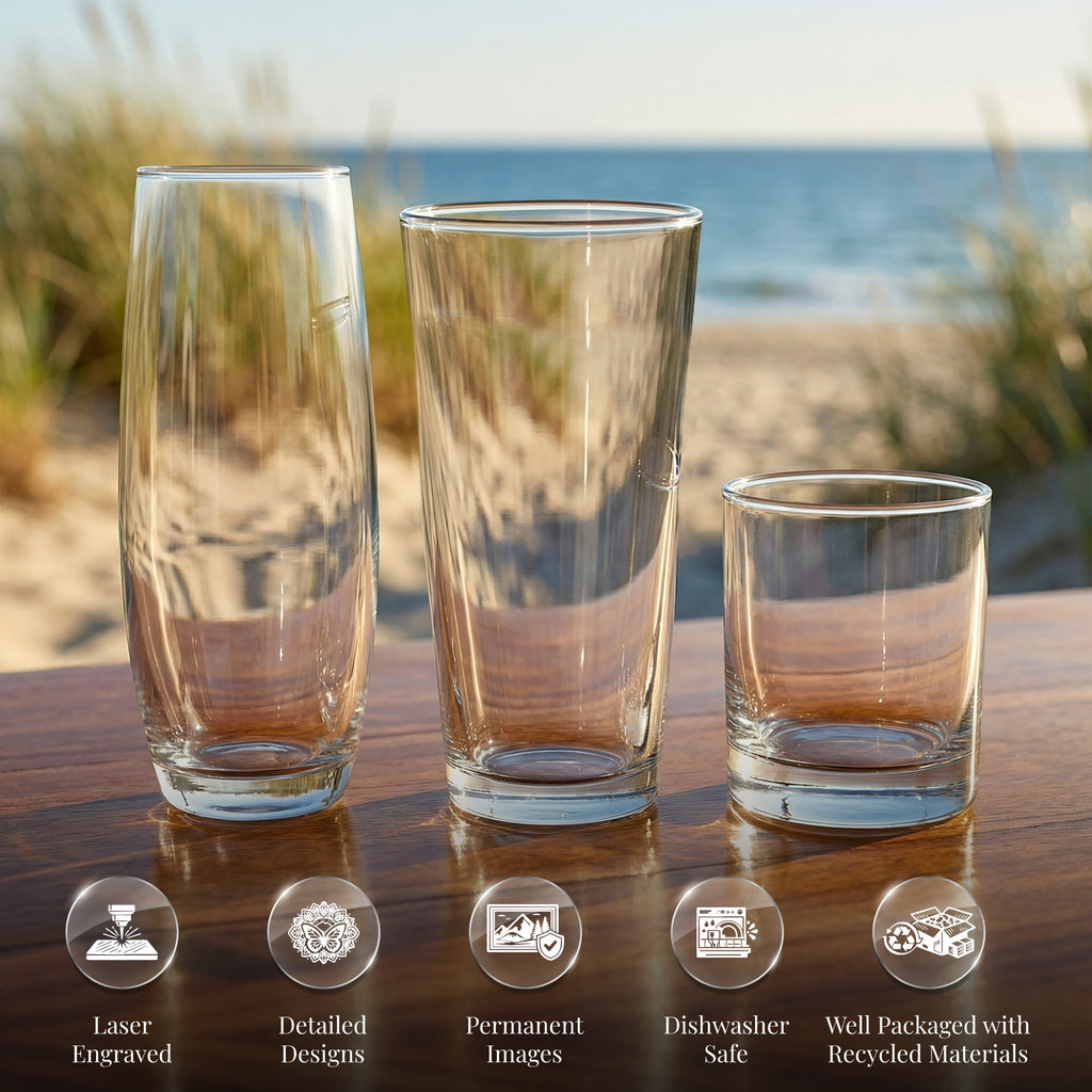 Bison (Buffalo) Laser Engraved Glasses