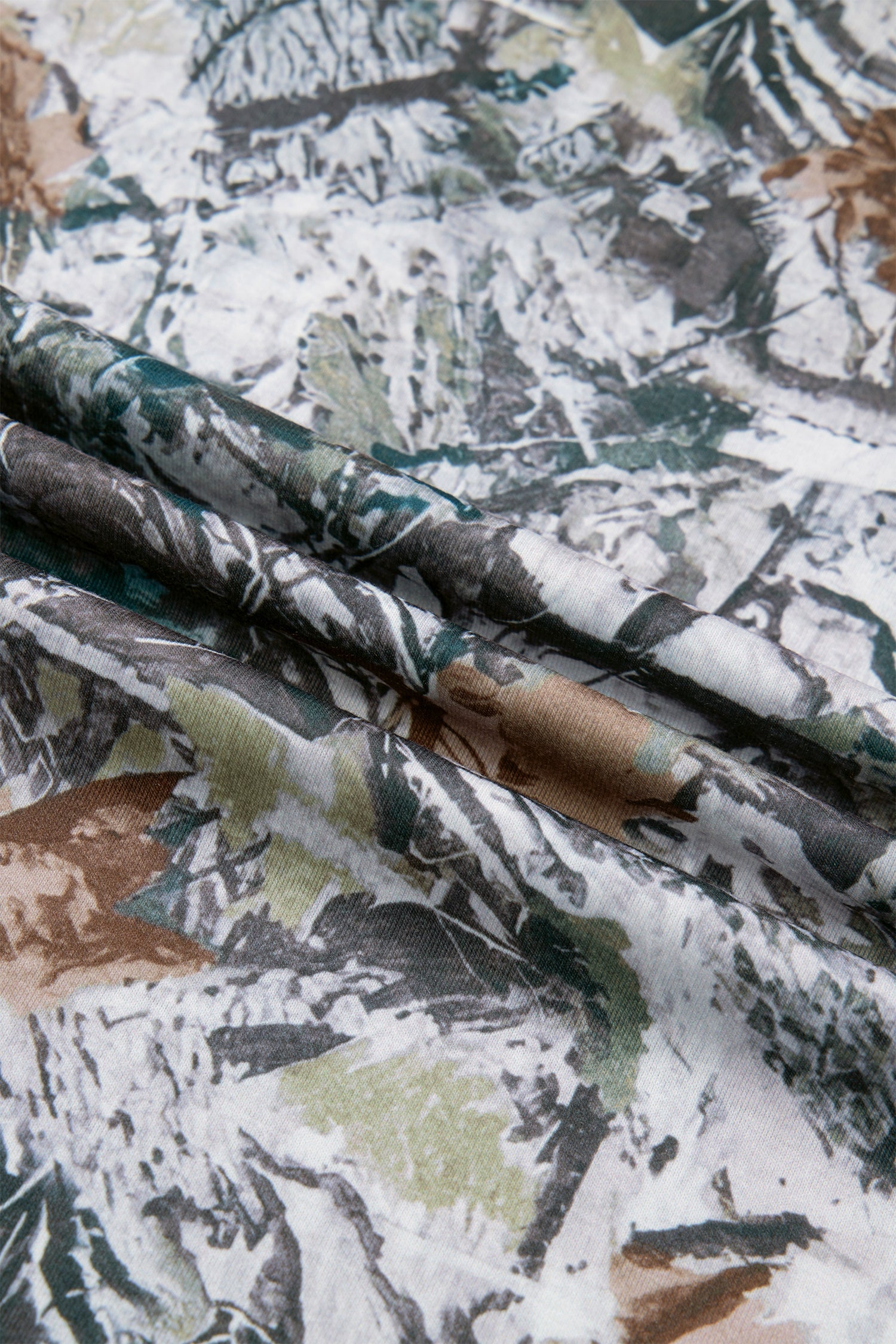 Woodland Camo Henley Tunic T-Shirt