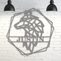 Personalized Geometrix Wolf Metal Sign