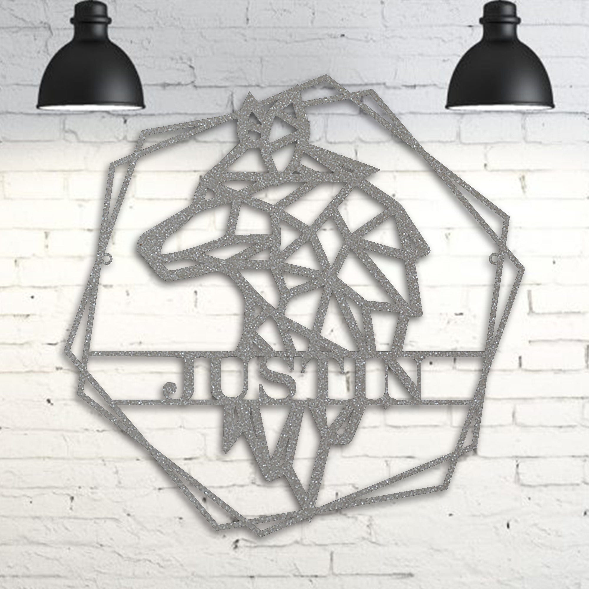 Personalized Geometrix Wolf Metal Sign