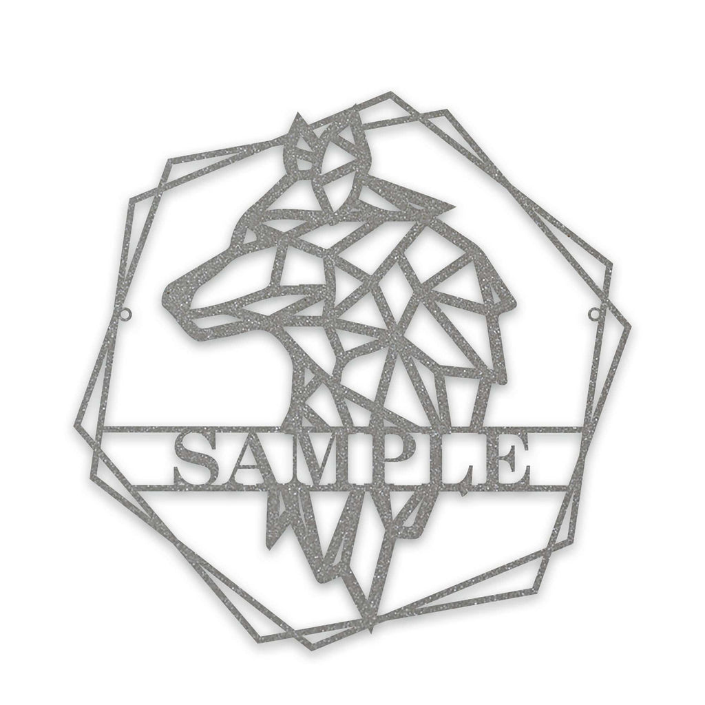 Personalized Geometrix Wolf Metal Sign