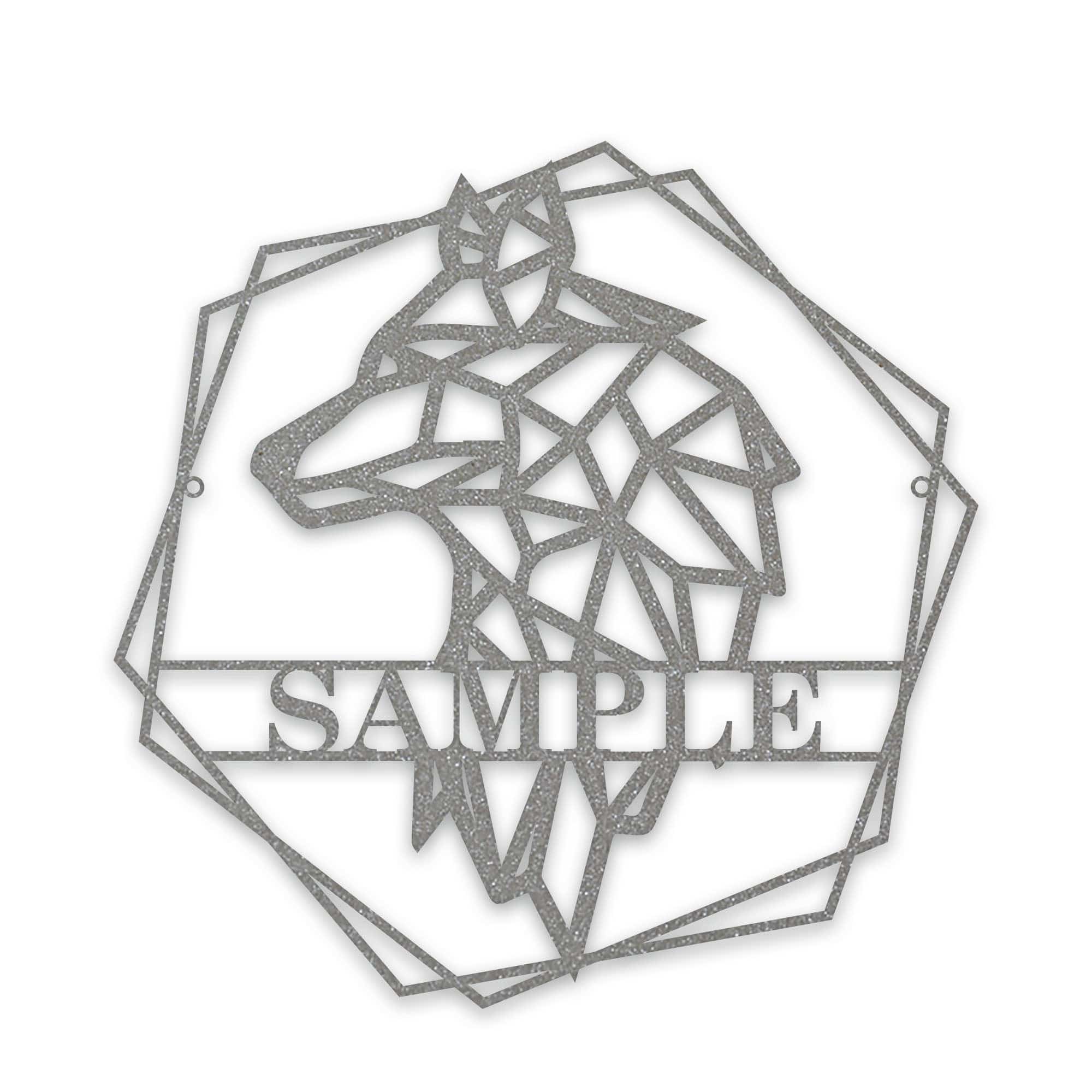 Personalized Geometrix Wolf Metal Sign