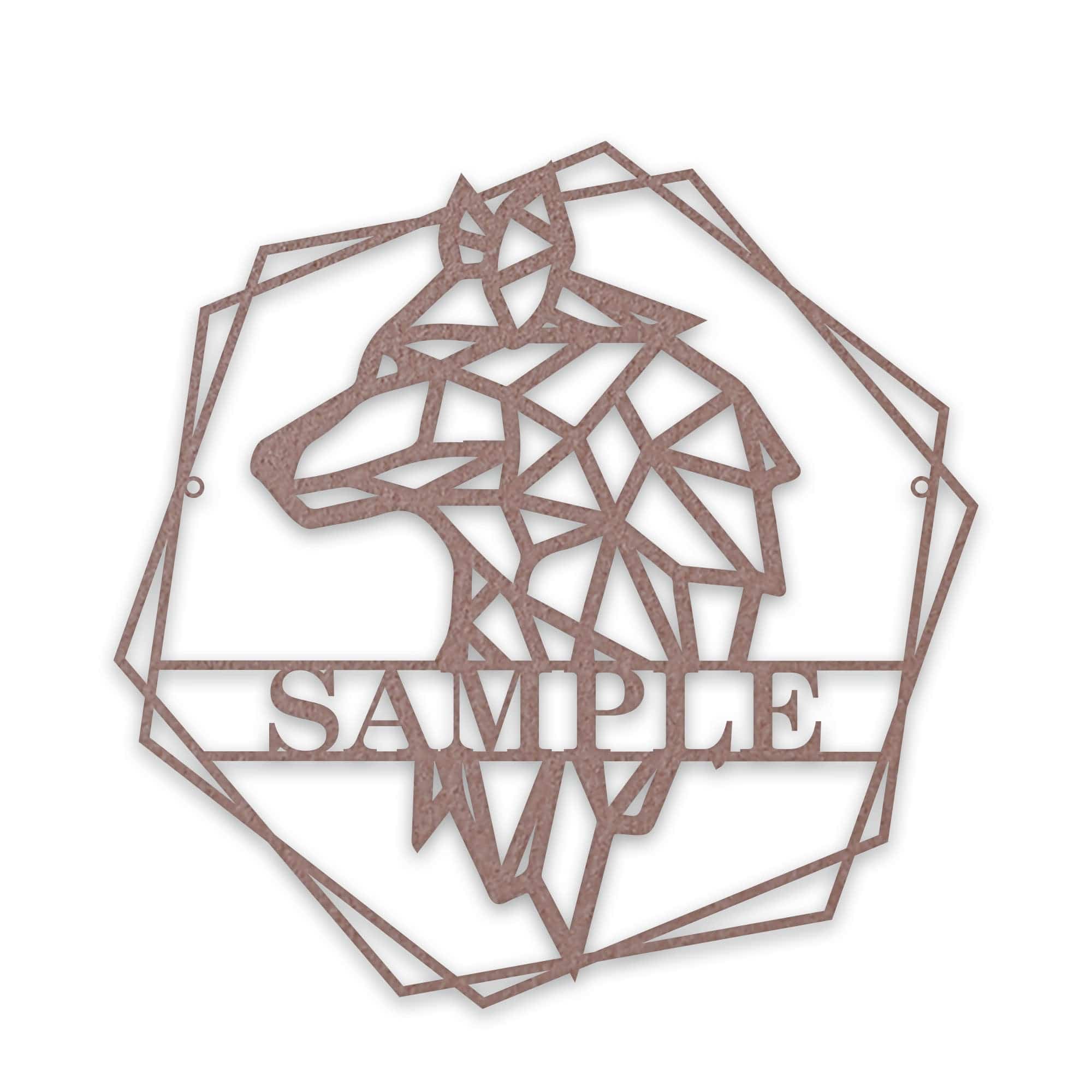 Personalized Geometrix Wolf Metal Sign