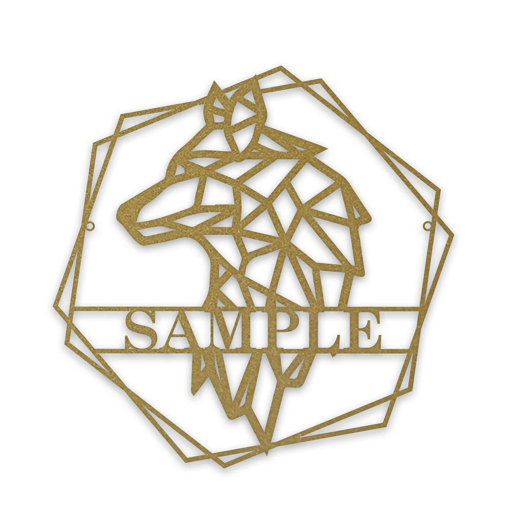 Personalized Geometrix Wolf Metal Sign