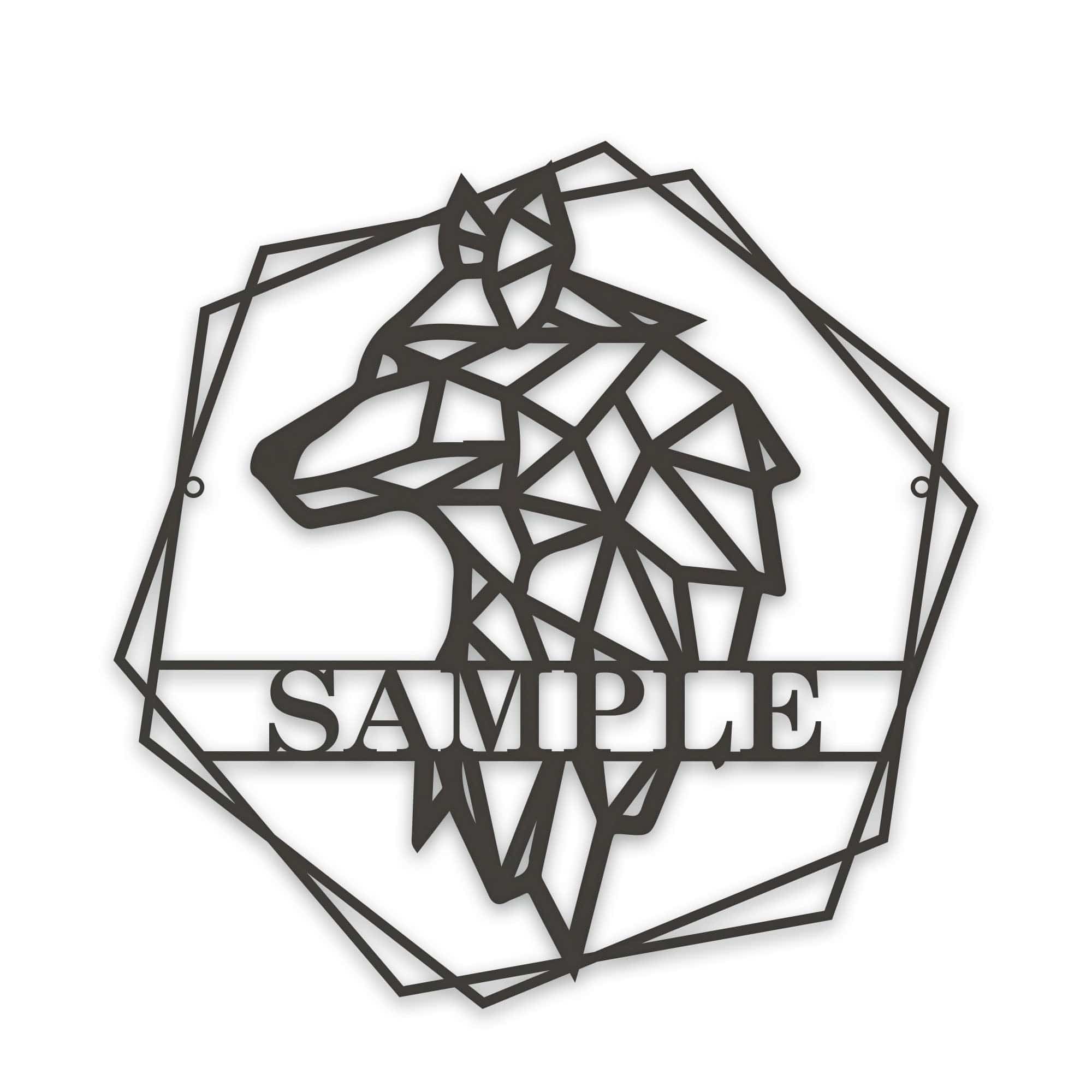 Personalized Geometrix Wolf Metal Sign