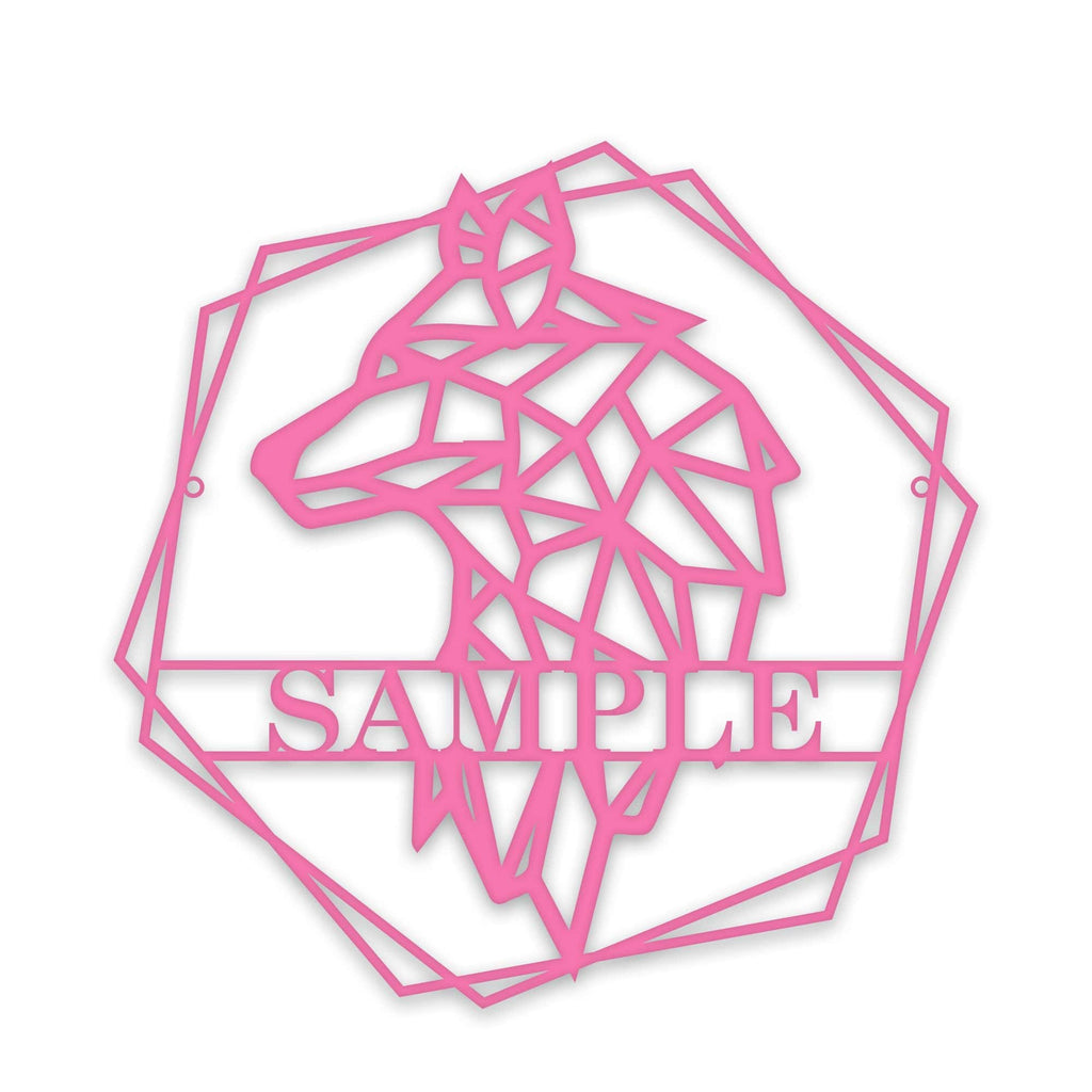 Personalized Geometrix Wolf Metal Sign
