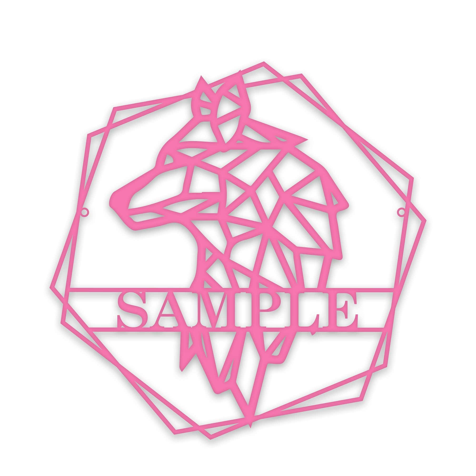 Personalized Geometrix Wolf Metal Sign
