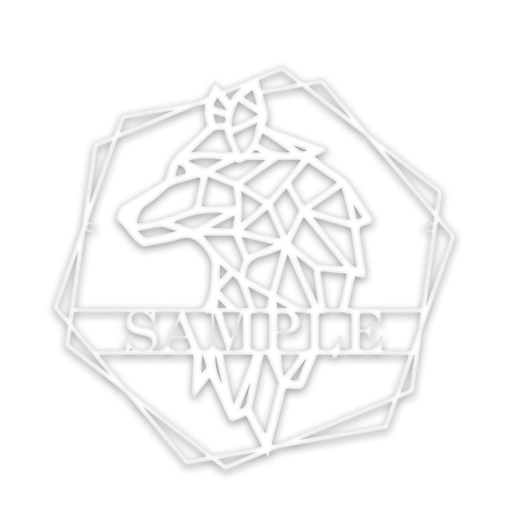 Personalized Geometrix Wolf Metal Sign