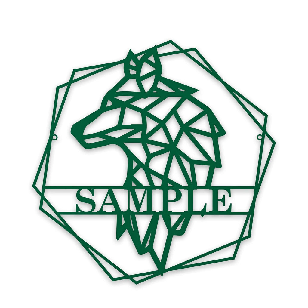 Personalized Geometrix Wolf Metal Sign