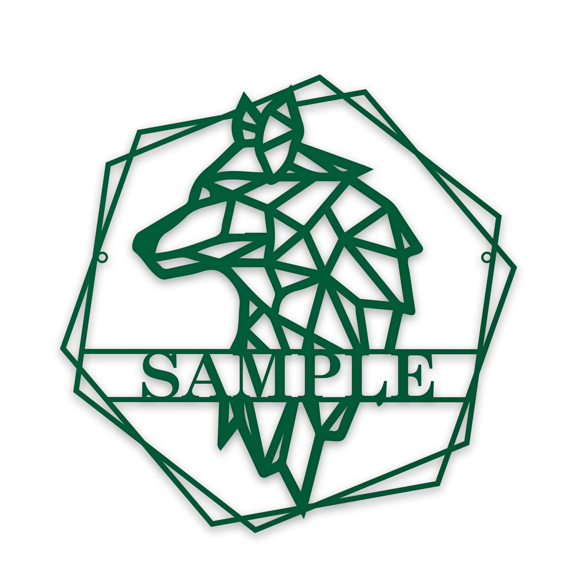 Personalized Geometrix Wolf Metal Sign