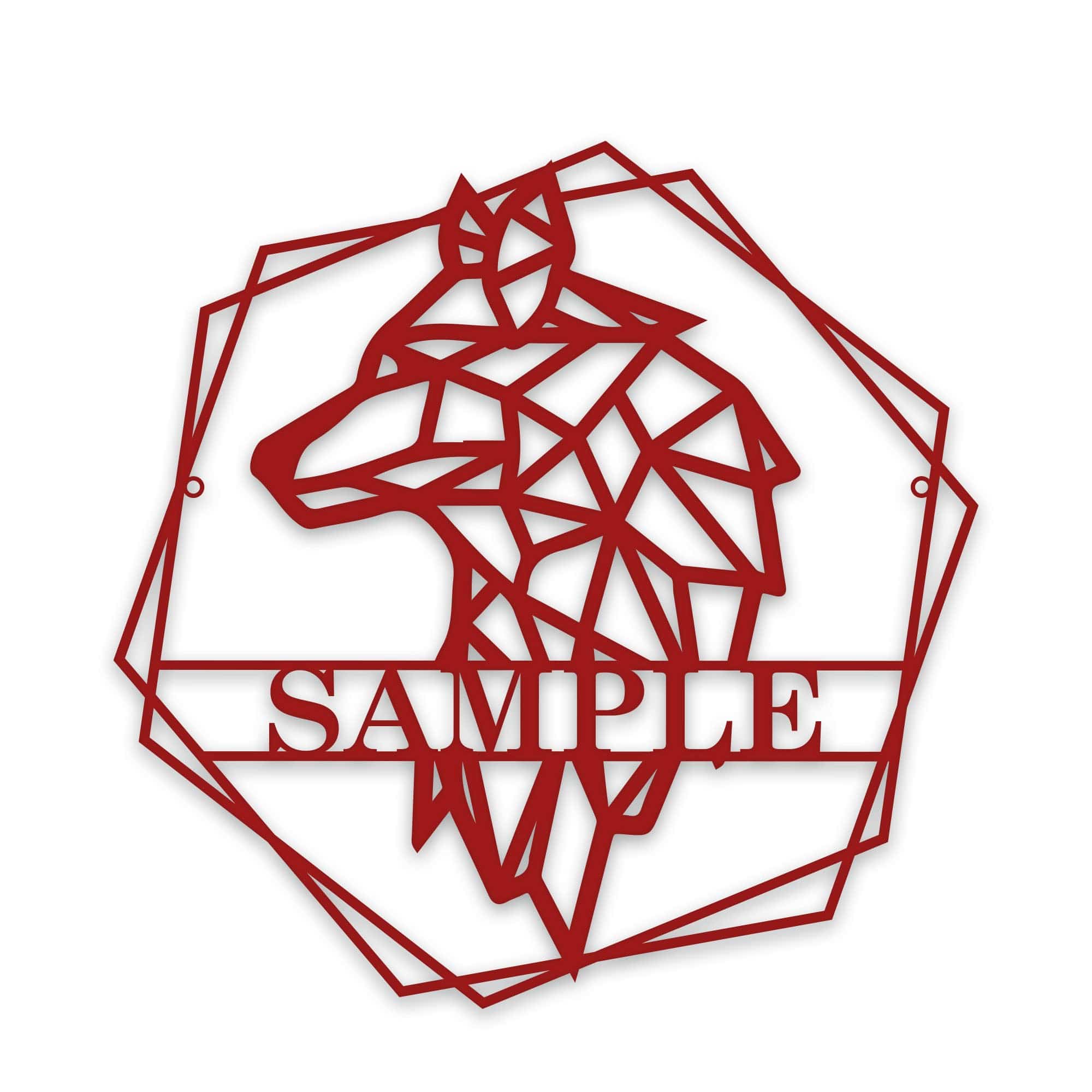 Personalized Geometrix Wolf Metal Sign