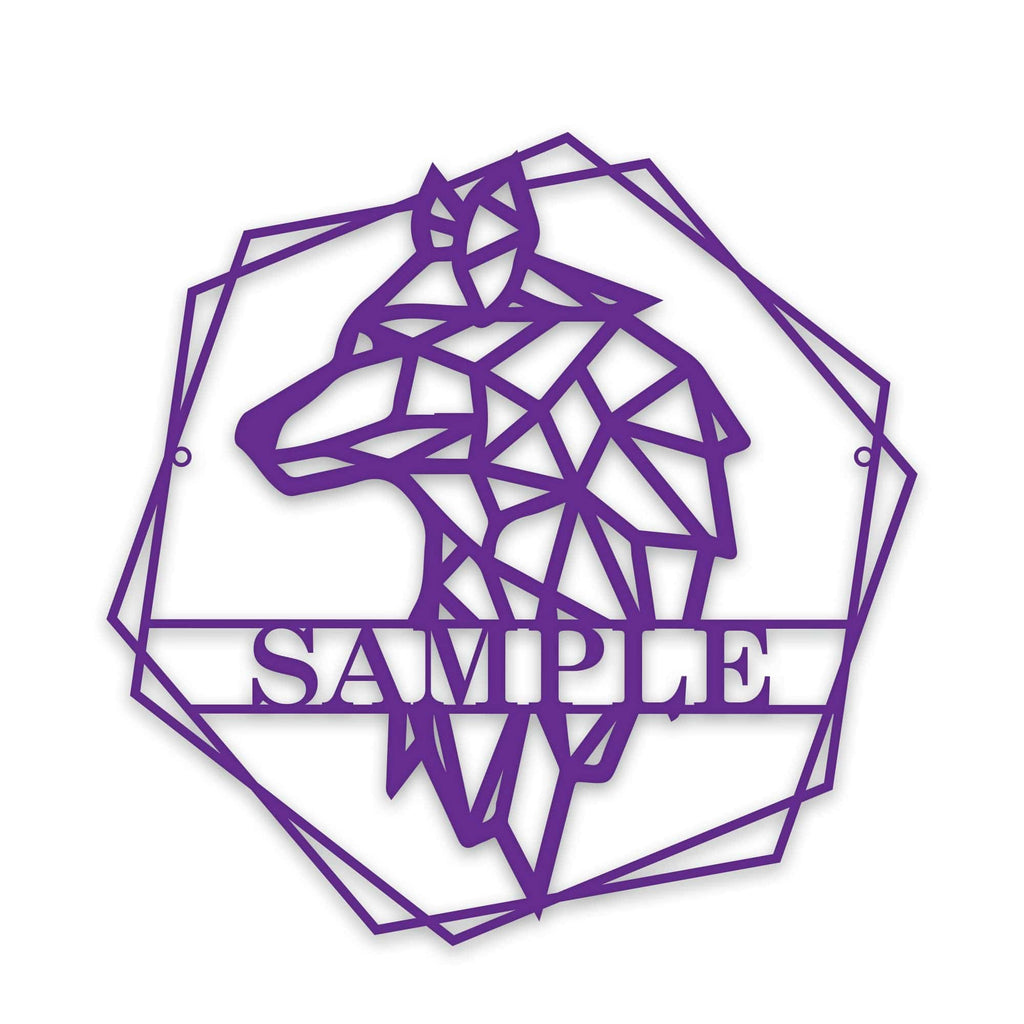 Personalized Geometrix Wolf Metal Sign