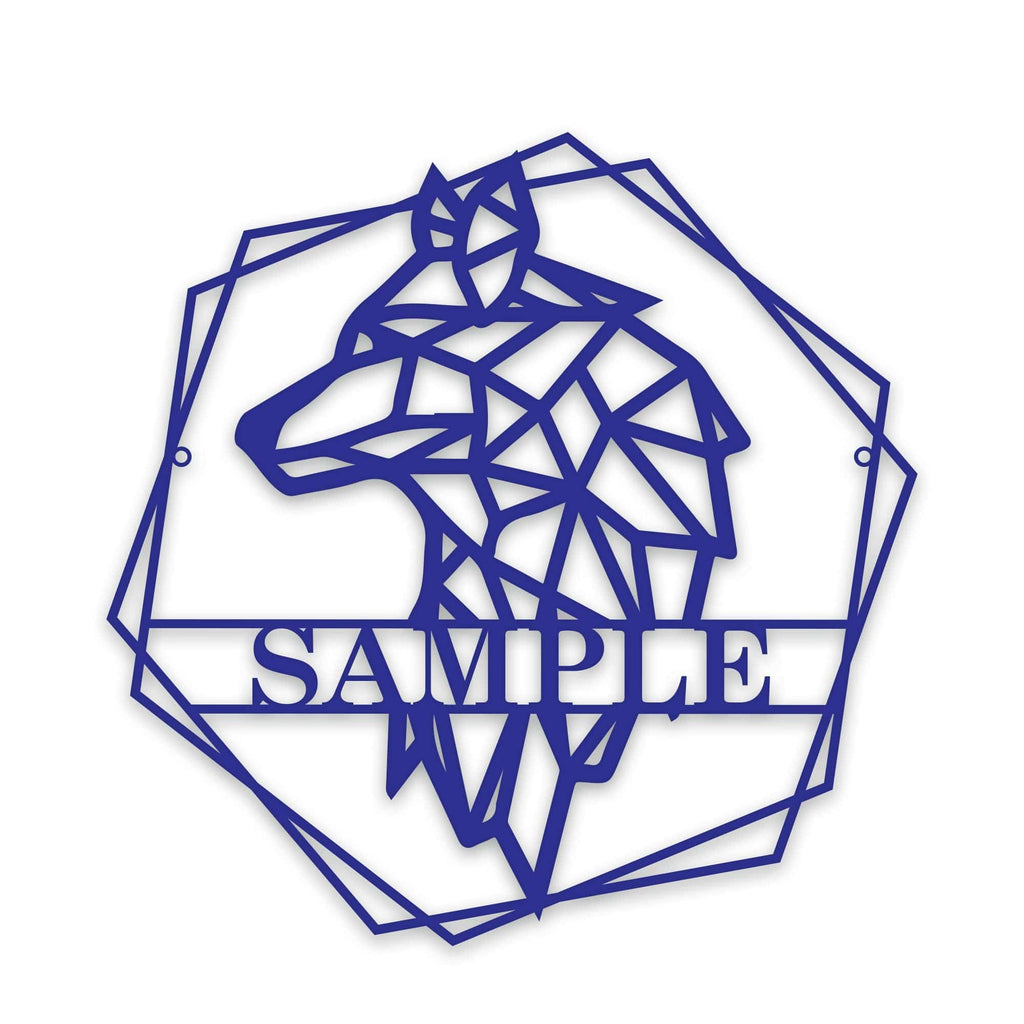 Personalized Geometrix Wolf Metal Sign