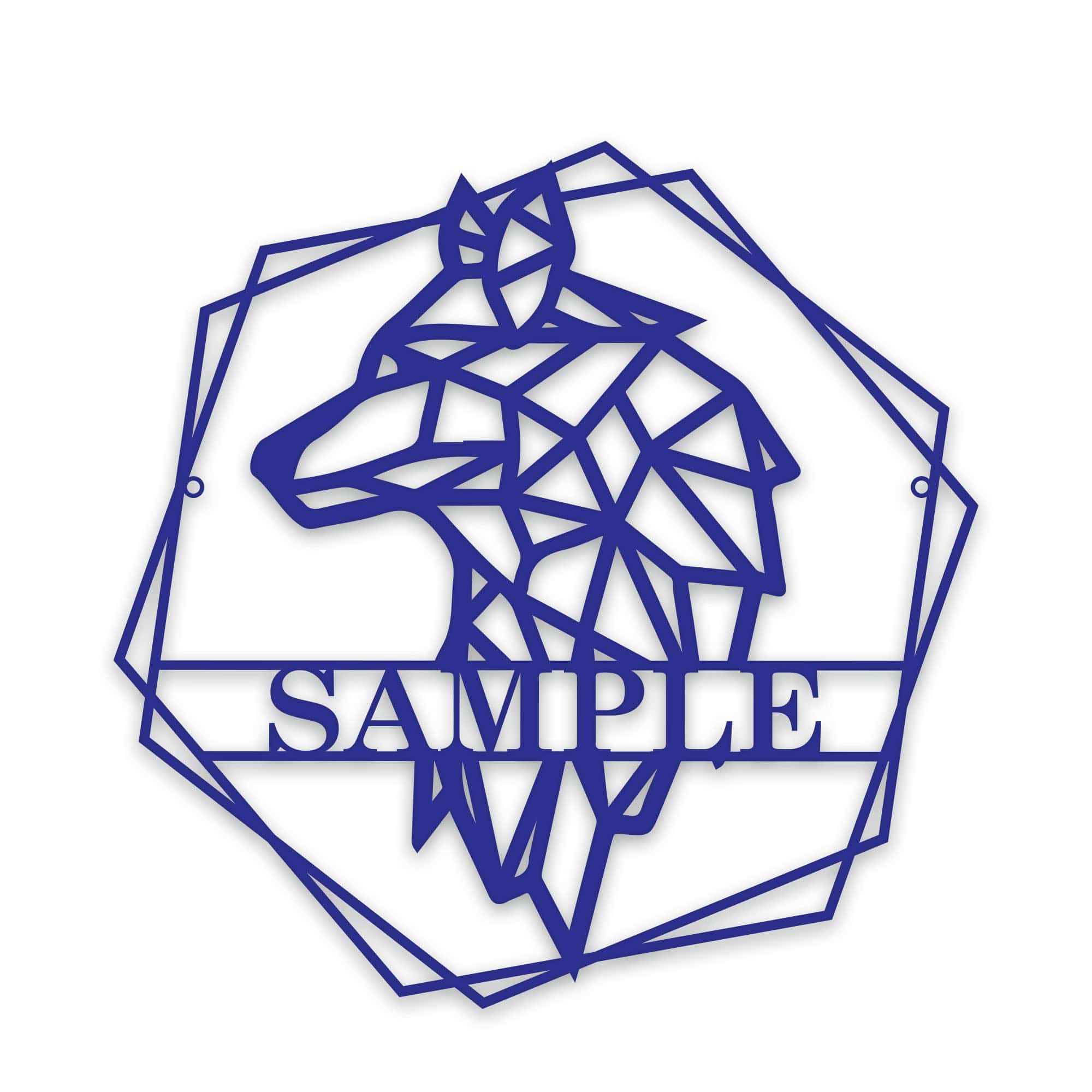 Personalized Geometrix Wolf Metal Sign