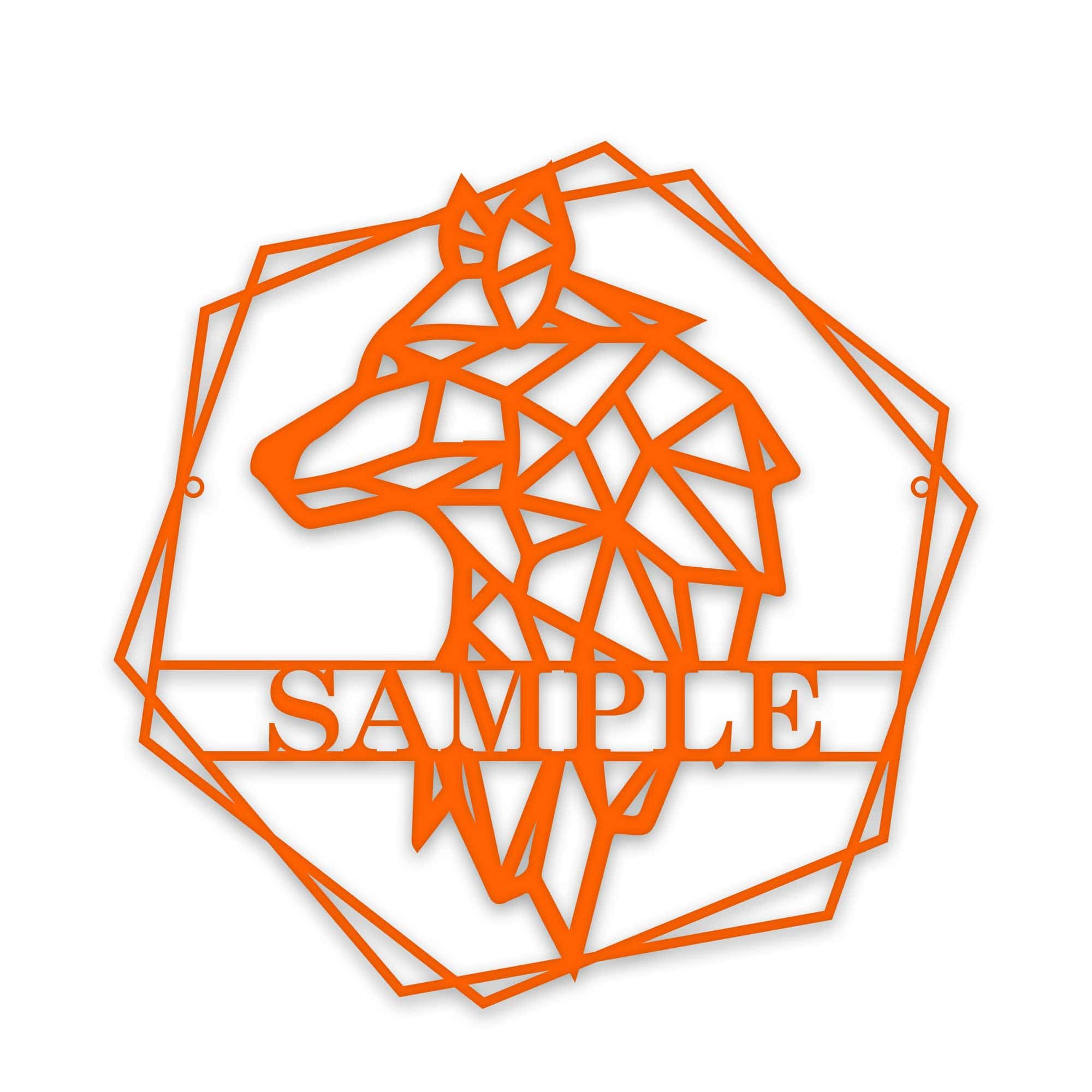 Personalized Geometrix Wolf Metal Sign