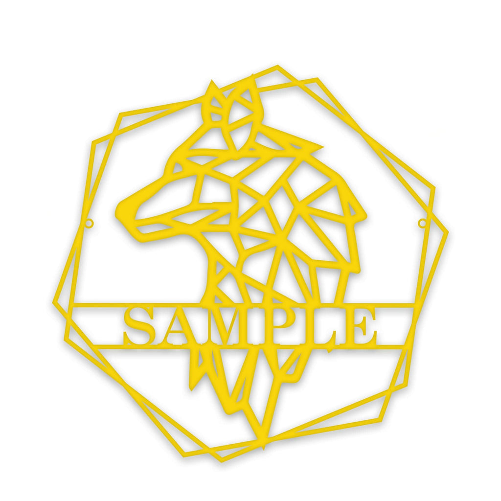 Personalized Geometrix Wolf Metal Sign