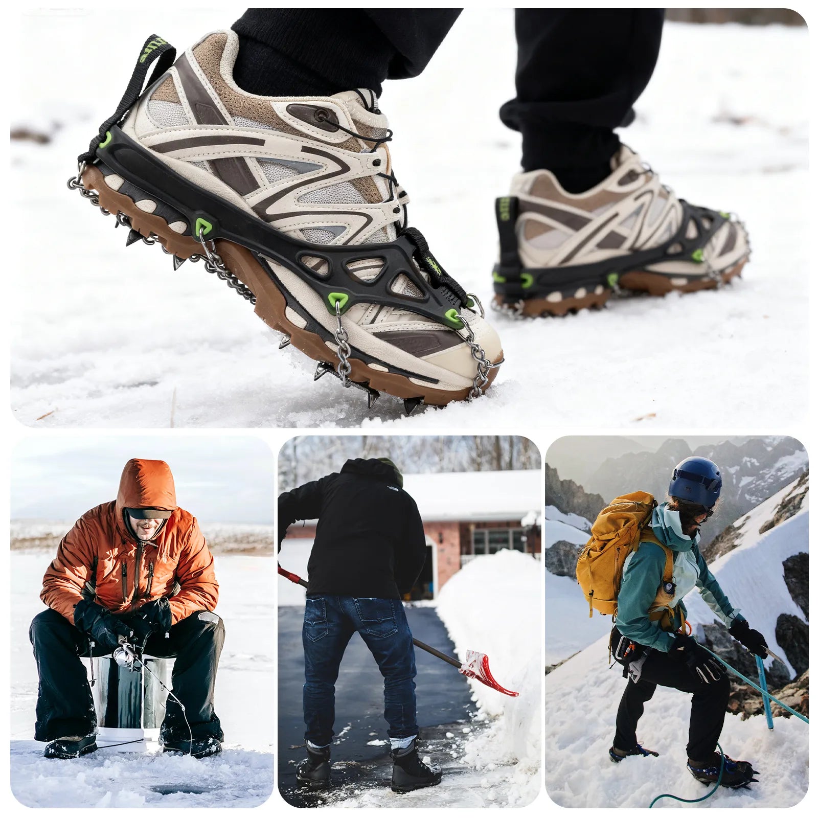 22 Anti Slip Stainless Steel Crampons for Shoes and Boots